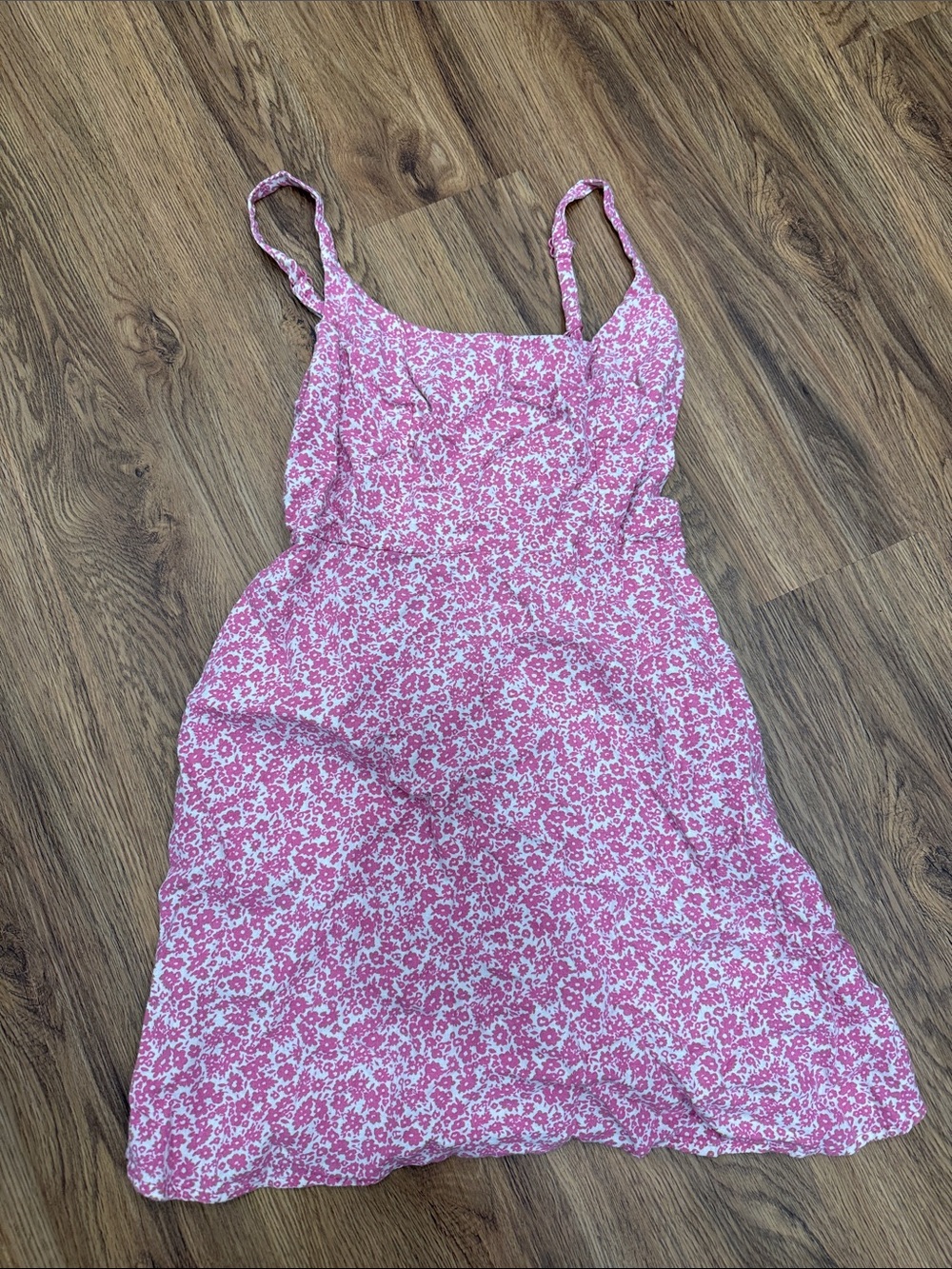 Old Navy Pink and White Floral Smocked Tank